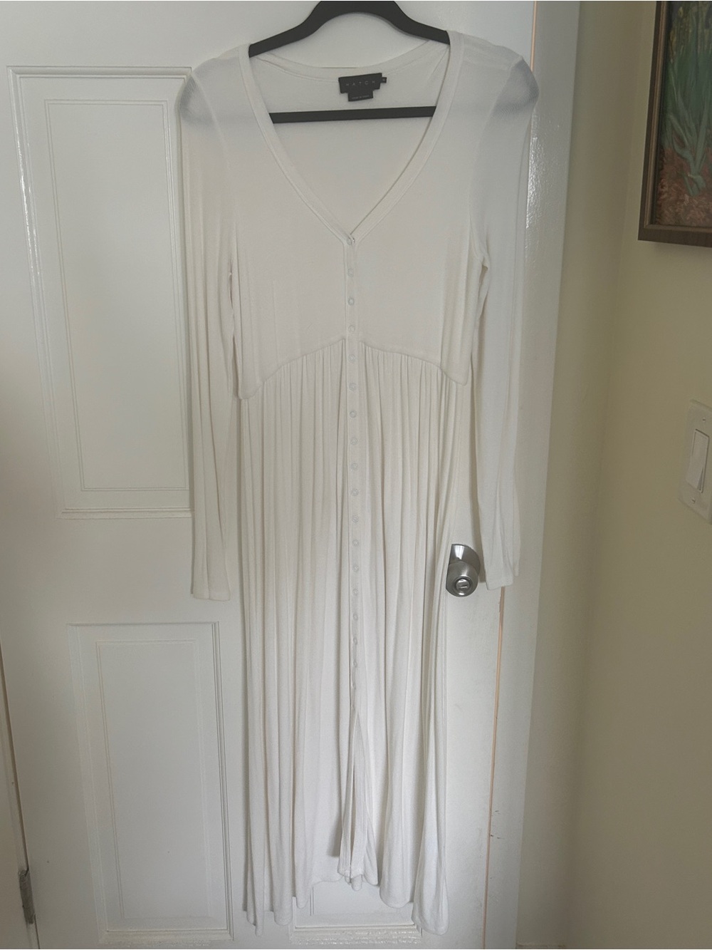 Hatch The Softest Rib Nursing/Maternity Cream Maxi Dress